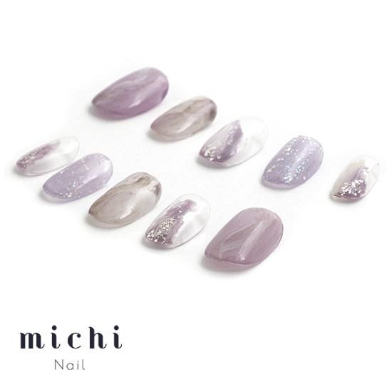 パープル ニュアンス ネイルチップ ネイルチップ現品 フラワーネイル 紫 春ネイル ニュアンス