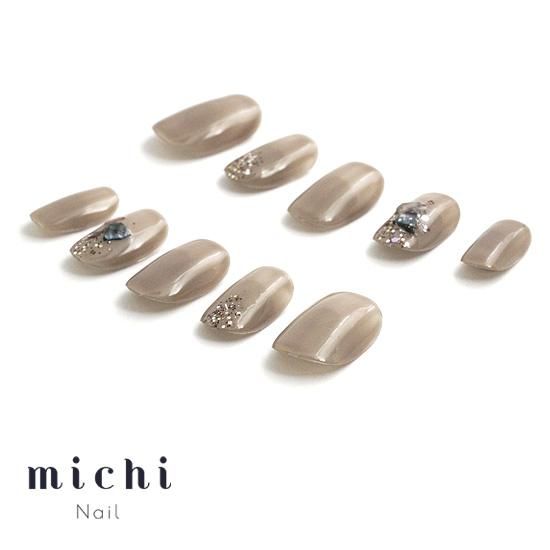 秋カラーなシェルネイル- ネイルチップ専門店ミチネイル