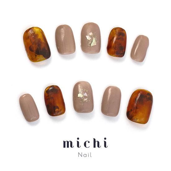 くすみカラーが大人可愛いニュアンスべっ甲ネイル - ネイルチップ専門