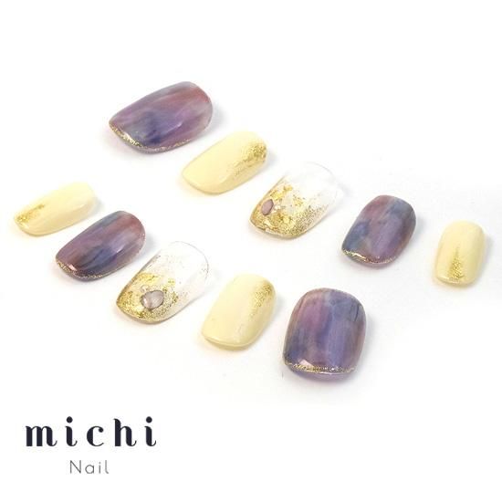 くすみパープルのニュアンスネイル- ネイルチップ専門店ミチネイル
