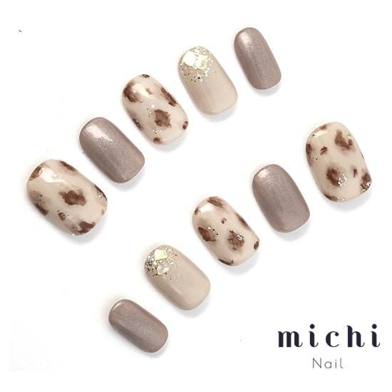 ニュアンスレオパードネイル- ネイルチップ専門店ミチネイル