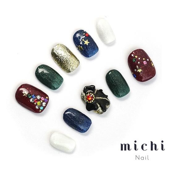 キラキラクリスマスネイル- ネイルチップ専門店ミチネイル