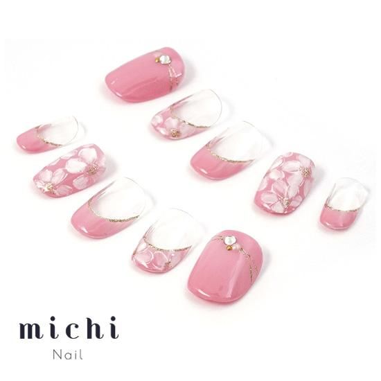 28))ネイルチップ フレンチガーリー フラワー ピンク お花ネイル ベージュ 171d74caa7ed3763987ac4daa9757e