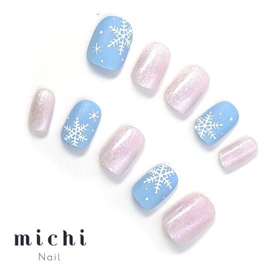 オーダーネイルチップNo.99 冬 大人キラキラ 手書き雪の結晶デザイン 0_0d992ae5c93b2f188a51982c8b41