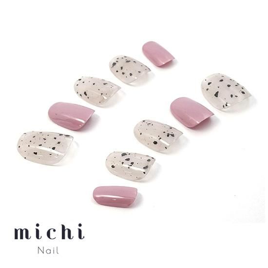 ダルメシアンピンク ネイルチップ 218》ダルメシアン柄 ピンク くすみカラー ぷっくり ネイル