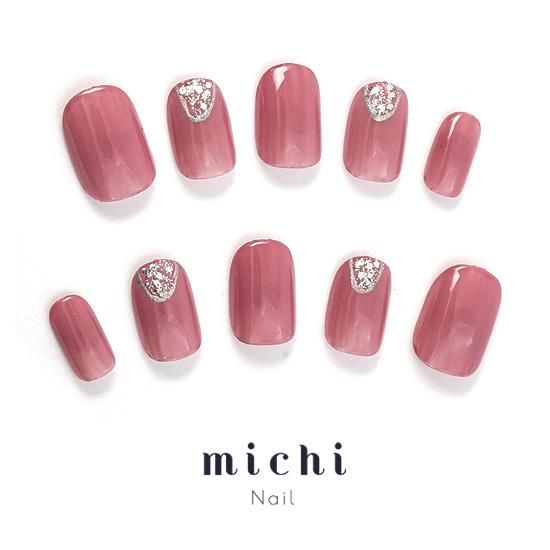 シアーピンクのおしゃれネイル- ネイルチップ専門店ミチネイル