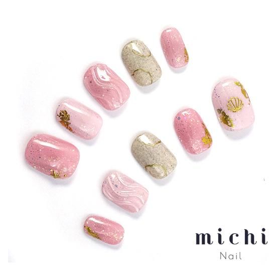 ももpink ニュアンス ネイルチップ 夏のニュアンスピンクネイル- ネイルチップ専門店ミチネイル