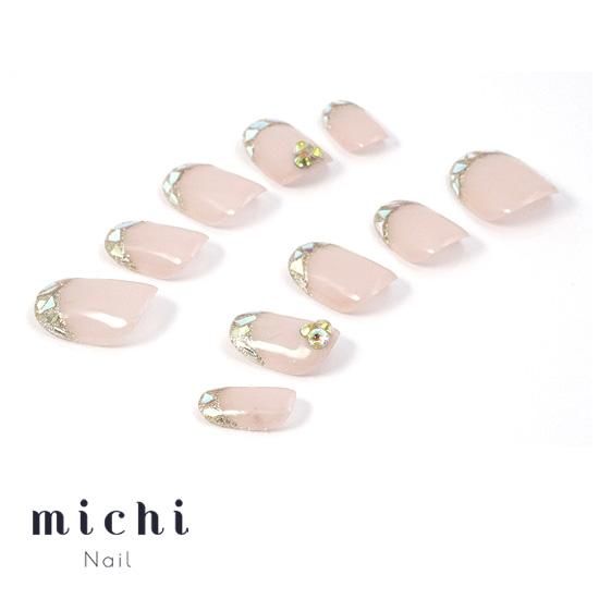 ガラスフレンチのシンプルネイル- ネイルチップ専門店ミチネイル