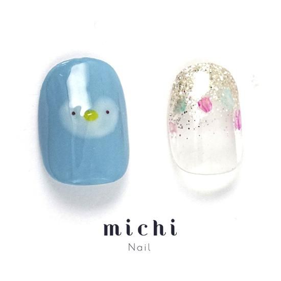ほっこりぺんぎんの涼しげネイル- ネイルチップ専門店ミチネイル