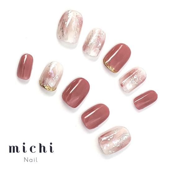 アーモンドピンクニュアンスネイル- ネイルチップ専門店ミチネイル