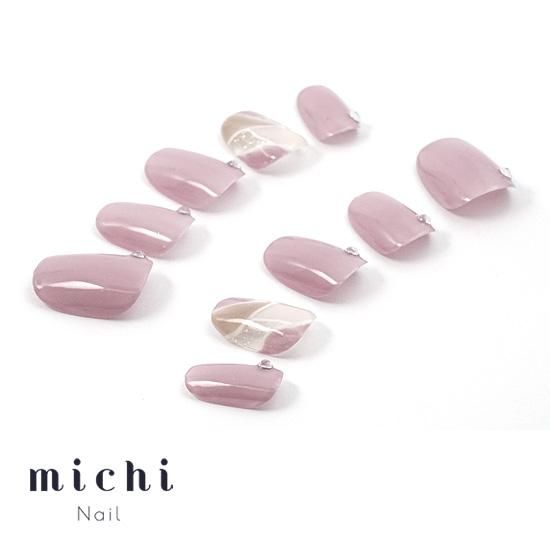 くすみパープル塗りかけネイルチップ 再販☆くすみパープル×シェルネイル♬ ネイルチップ（つけ爪） UNA