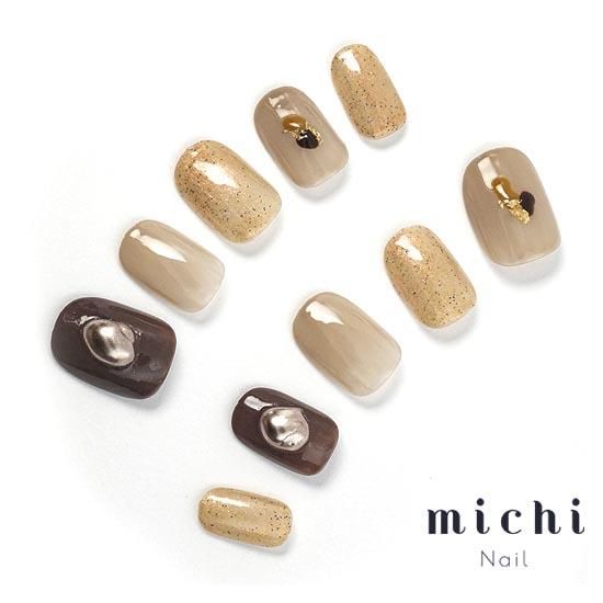 秋カラーシンプルニュアンス- ネイルチップ専門店ミチネイル
