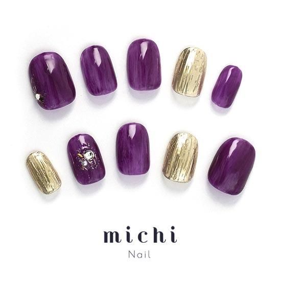 うるうるぶどうのミラーニュアンスネイル- ネイルチップ専門店