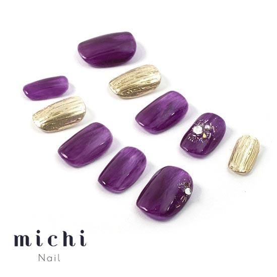 No.327 ネイルチップ　ジェルネイル　葡萄　　青　ニュアンス　キラキラ　秋 No.327 ネイルチップ ジェルネイル 葡萄 青 ニュアンス キラキラ 秋