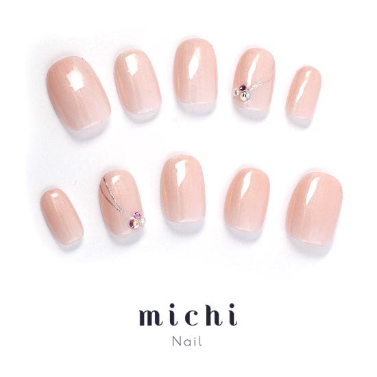 新品 ネイルチップ 24nails 安い パール ラメ ハート サーモンピンク