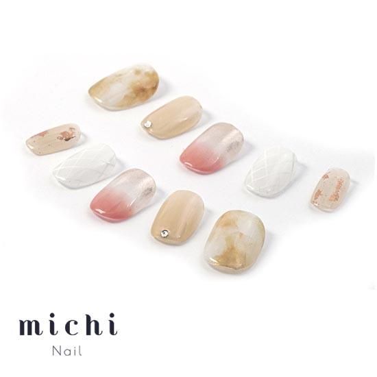 ピンクベージュのニュアンスネイル- ネイルチップ専門店ミチネイル