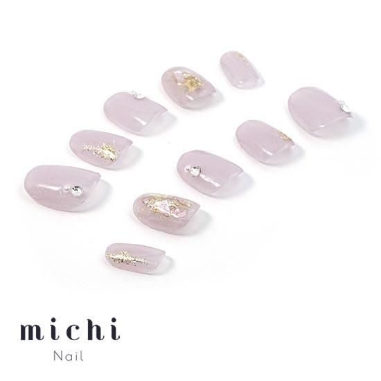 グレイッシュパープルの上品ニュアンスネイル- ネイルチップ専門店
