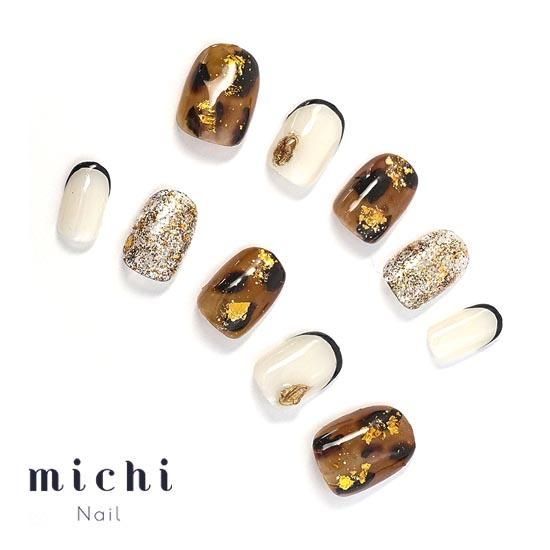大人ニュアンスレオパードネイル- ネイルチップ専門店ミチネイル