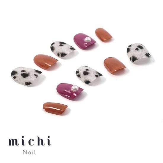 オータムカラーのシャギーダルメシアンネイル- ネイルチップ専門店