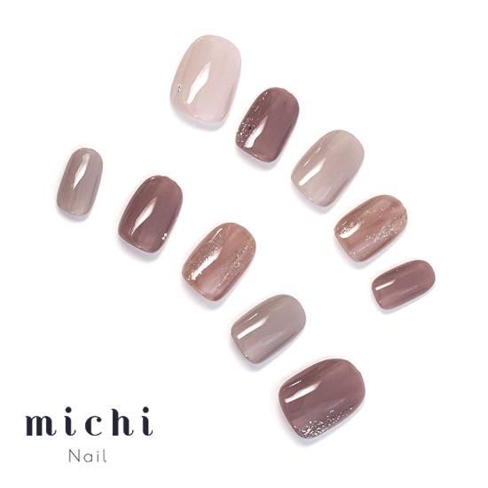 シアーグレージュのシンプルニュアンスネイル- ネイルチップ専門店