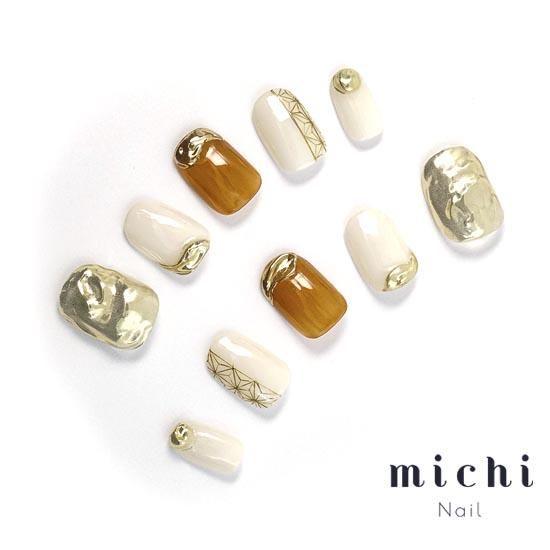 ニュアンス×和柄ネイル- ネイルチップ専門店ミチネイル