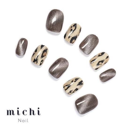 オーダーネイルチップNo.76 レオパード柄 大人可愛い マグネットベース オーダーネイルチップNo.76 レオパード柄 大人可愛い マグネットベース