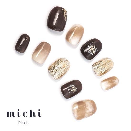 カフェラテ風ニュアンスネイル- ネイルチップ専門店ミチネイル