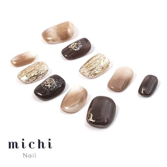 カフェラテ風ニュアンスネイル- ネイルチップ専門店ミチネイル