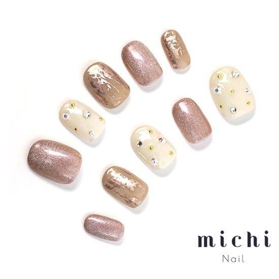 大人かわいいキラキラ上品ネイル- ネイルチップ専門店ミチネイル
