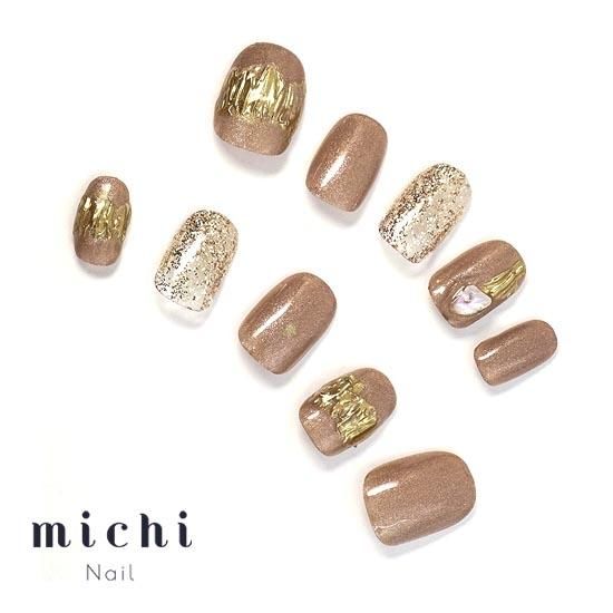 michiedakn_ページ ネイルチップ 楽天市場】グリーンとベージュのニュアンスネイル michinail