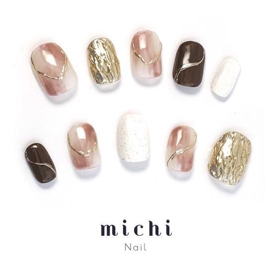 砂ジェル×ミラーのニュアンスネイル- ネイルチップ専門店ミチネイル