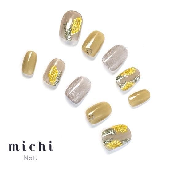 2点セット現品のみ　ネイルチップ　ニュアンスネイル　ミモザネイル　ミラーネイル さーたんnail 🐹💜𝐓𝐡𝐚𝐧𝐤 𝐲𝐨𝐮 💜 #ネイルチップ #twice