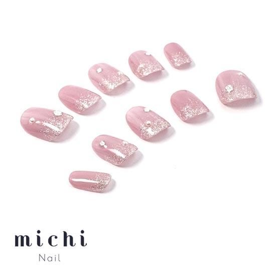 キラキラピンクネイル- ネイルチップ専門店ミチネイル