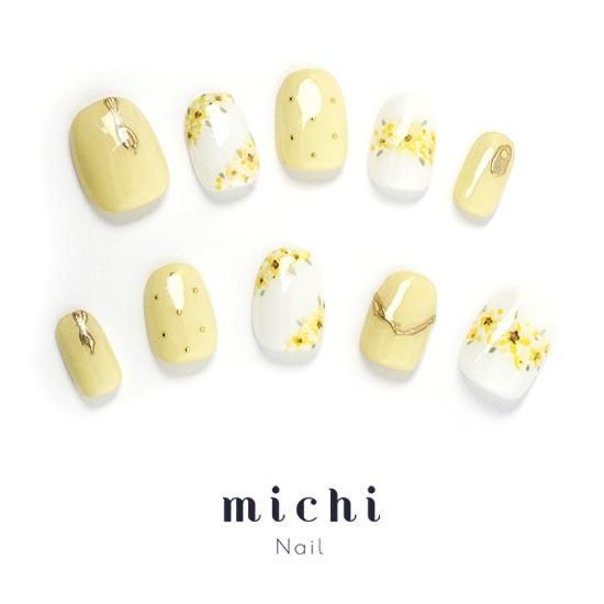 オーダーネイルチップ♡イエロー黄色フレンチガーリー推し量産型