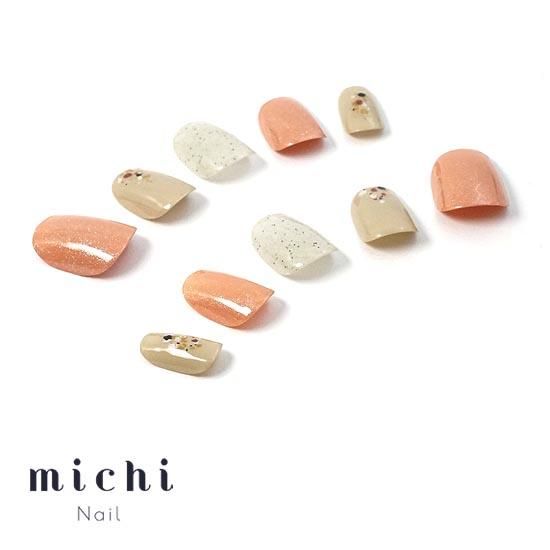 ミルキーニュアンス ネイルチップ ミルキーオレンジのニュアンスネイル- ネイルチップ専門店ミチネイル