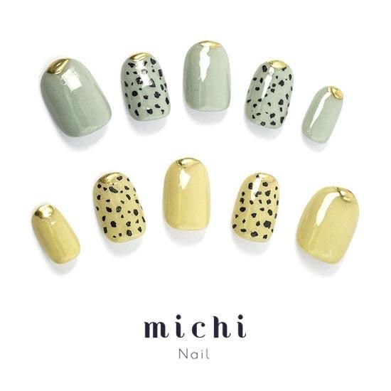 ゴールド×ダルメシアン柄- ネイルチップ専門店ミチネイル