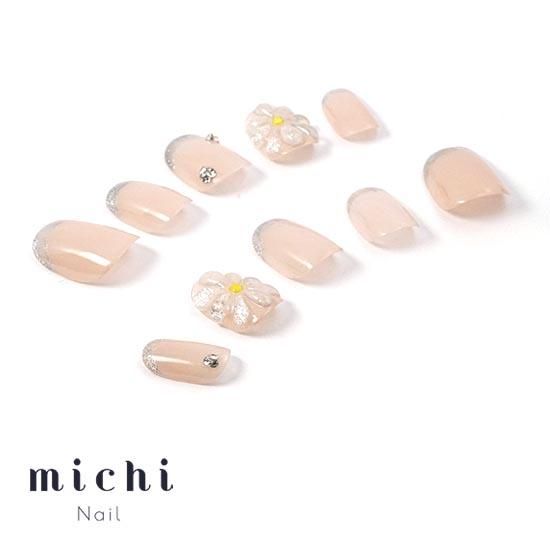 キラキラぷっくりフラワー- ネイルチップ専門店ミチネイル