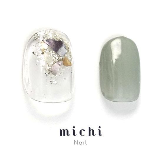 くすみカラーとシェルネイル- ネイルチップ専門店ミチネイル
