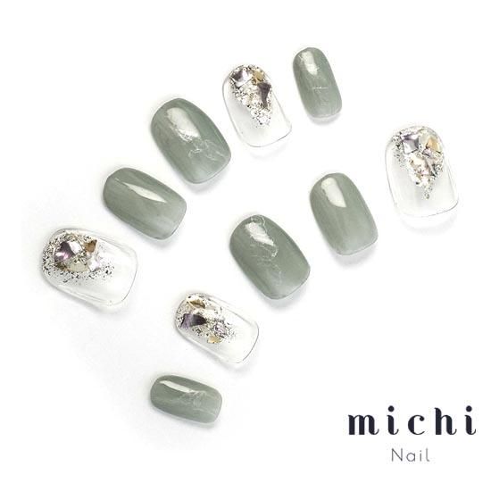 シェルくすみカラー ネイルチップ くすみカラーとシェルネイル- ネイルチップ専門店ミチネイル
