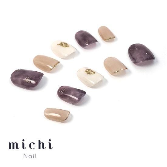 くすみパープル×ミラーのニュアンスネイル- ネイルチップ専門店ミチネイル