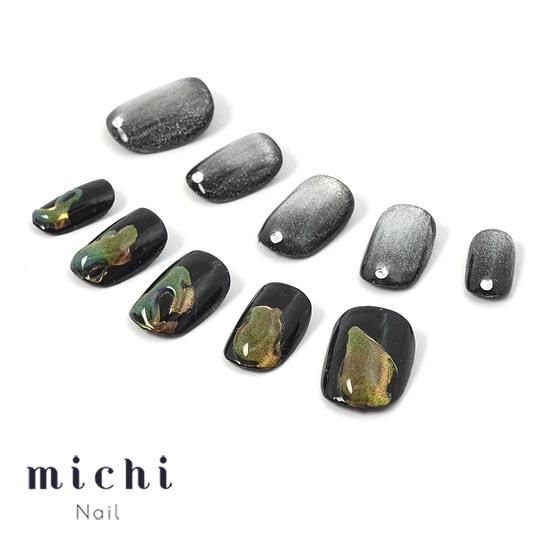 ぷっくりミラー×シンプルマグネットネイル- ネイルチップ専門店