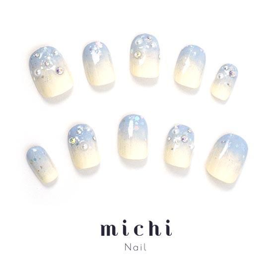 シンプルグラデのワンホン風ネイル- ネイルチップ専門店ミチネイル
