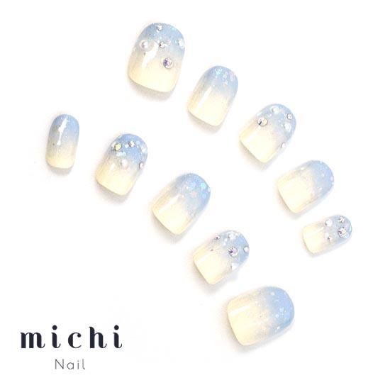 シンプルグラデのワンホン風ネイル- ネイルチップ専門店ミチネイル