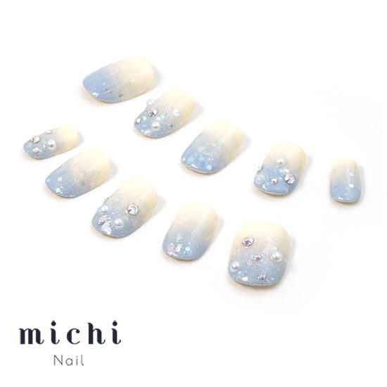 シンプルグラデのワンホン風ネイル- ネイルチップ専門店ミチネイル