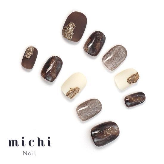 スモーキーカフェモカネイル- ネイルチップ専門店ミチネイル