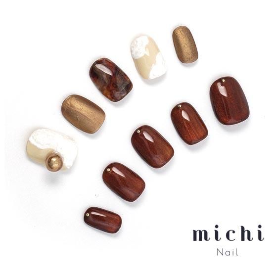 ブラウンニュアンスネイル- ネイルチップ専門店ミチネイル