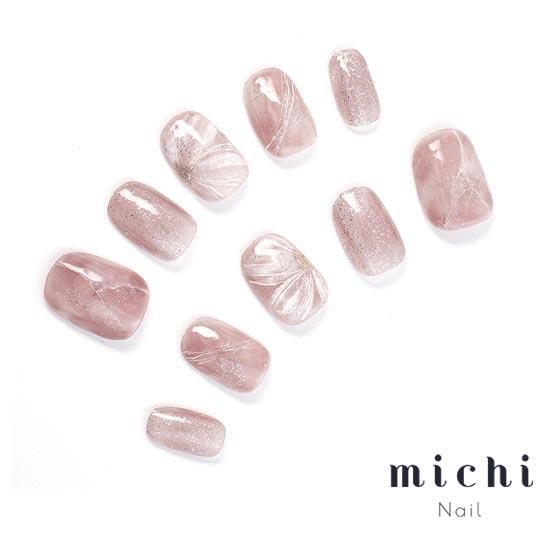 ぷるぷる天然石とフラワーネイル- ネイルチップ専門店ミチネイル