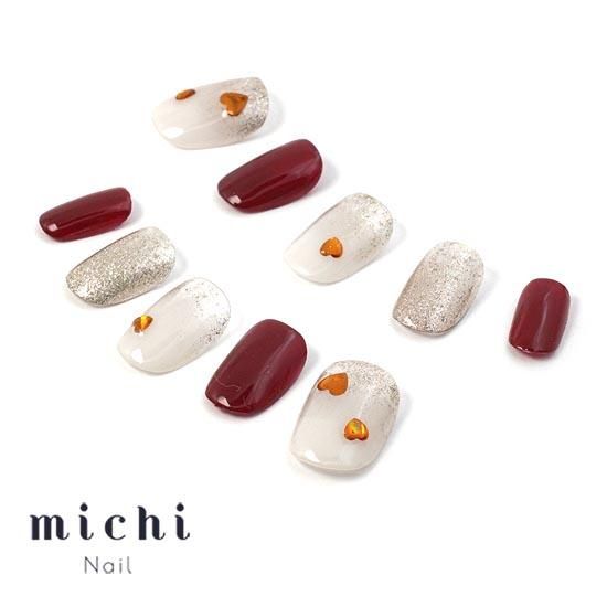 ネイルチップオーダー ミラーネイル ハートネイル ハートのキラキラネイル- ネイルチップ専門店ミチネイル