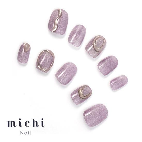 キラキラパープルのニュアンスネイル- ネイルチップ専門店ミチネイル