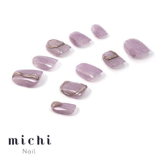 キラキラパープルのニュアンスネイル- ネイルチップ専門店ミチネイル